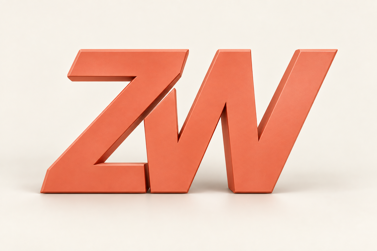 The classic interlocking ZW monogram reimagined as a light coral sculpture